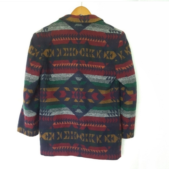 Vintage Wool Blend Blazer Southwest Aztec - Picture 2 of 5
